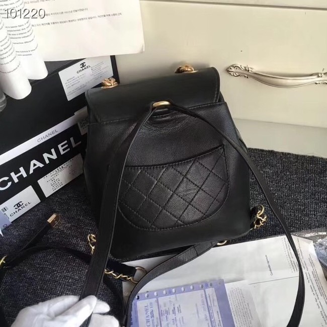 Chanel backpack Grained Calfskin Calfskin & Gold-Tone Metal A57570 black