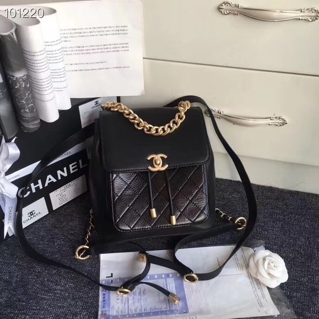 Chanel backpack Grained Calfskin Calfskin & Gold-Tone Metal A57570 black