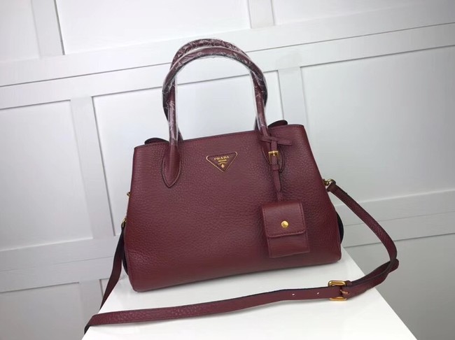 Prada Calf leather bag 1127 Burgundy