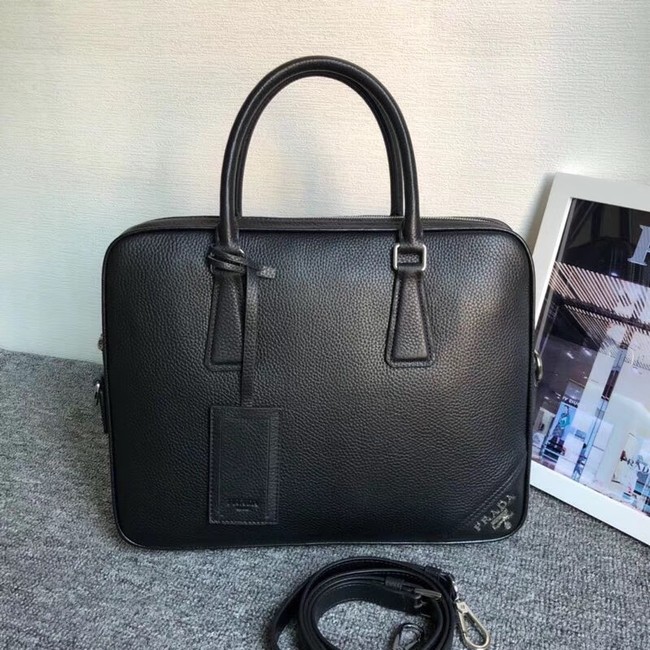 Prada Leather Briefcase 2VE368 black