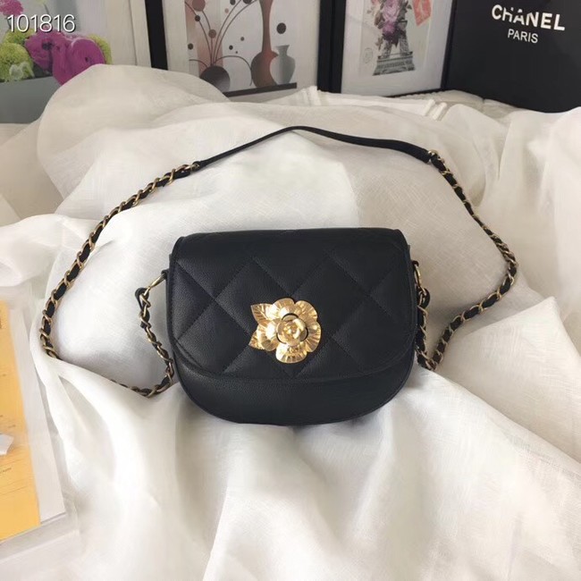 Chanel Lambskin & Gold-Tone Metal bag A57910 black