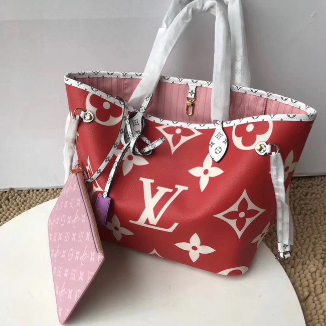 Louis Vuitton Original Monogram Canvas NEVERFULL MM M44567 Red