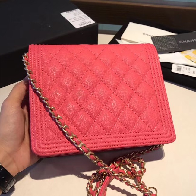 Boy chanel clutch with chain A84433 rose