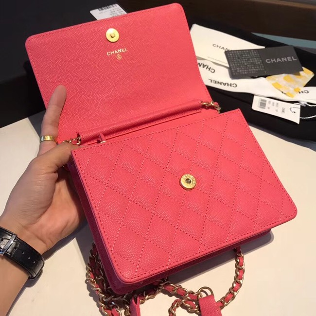 Boy chanel clutch with chain A84433 rose