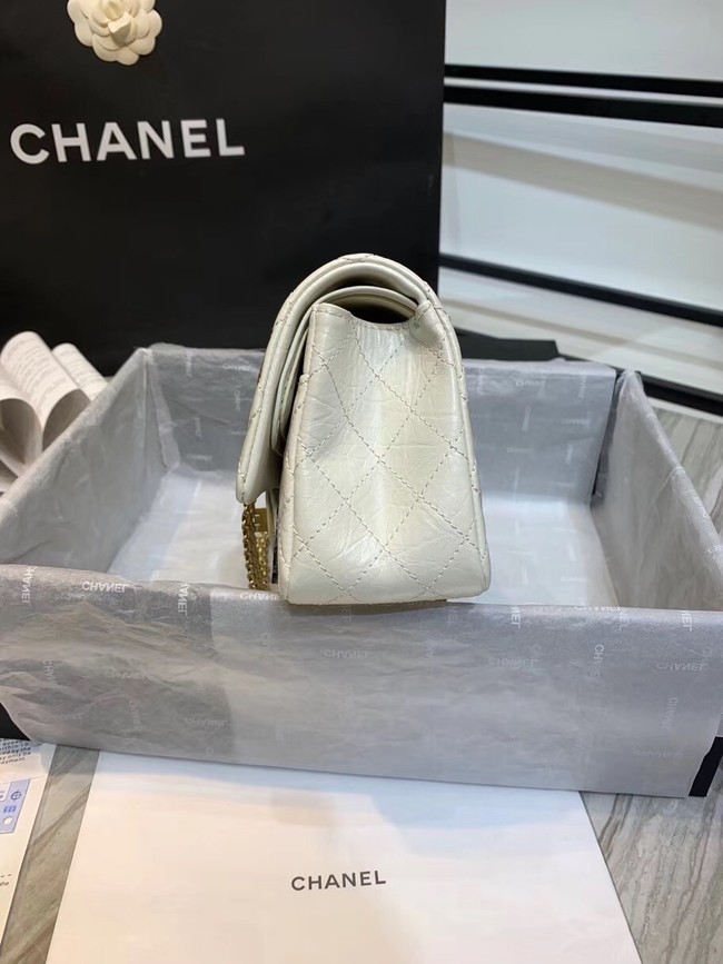 Chanel 2.55 handbag Aged Calfskin, Charms & Gold-Tone Metal A37586 creamy-white