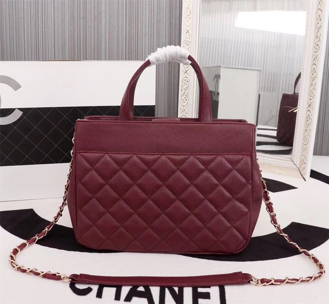 Chanel Calfskin & Gold-Tone Metal bag A81335 Burgundy