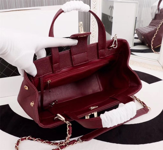 Chanel Calfskin & Gold-Tone Metal bag A81335 Burgundy