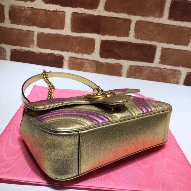 Gucci GG Marmont matelasse Mini Bag 446744 Pink&gold