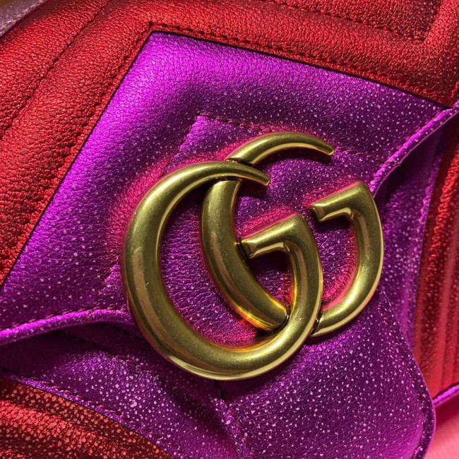 Gucci GG Marmont matelasse bag 443497 Fuchsia&red& pink