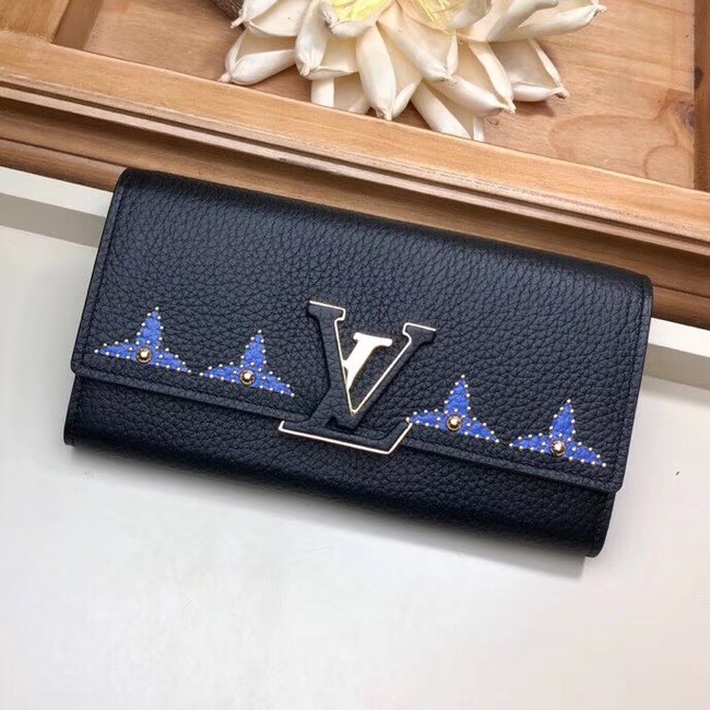 Louis Vuitton original CAPUCINES WALLET M63211 blue