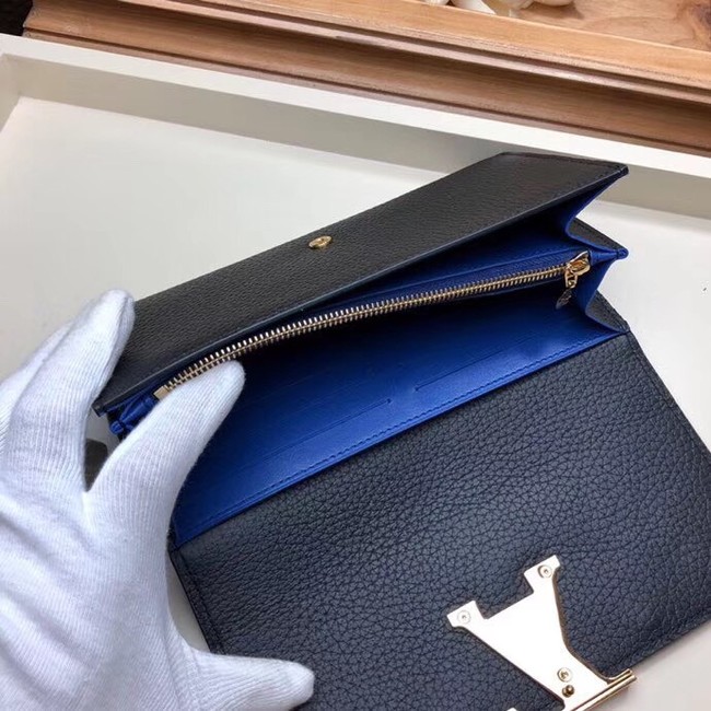 Louis Vuitton original CAPUCINES WALLET M63211 blue