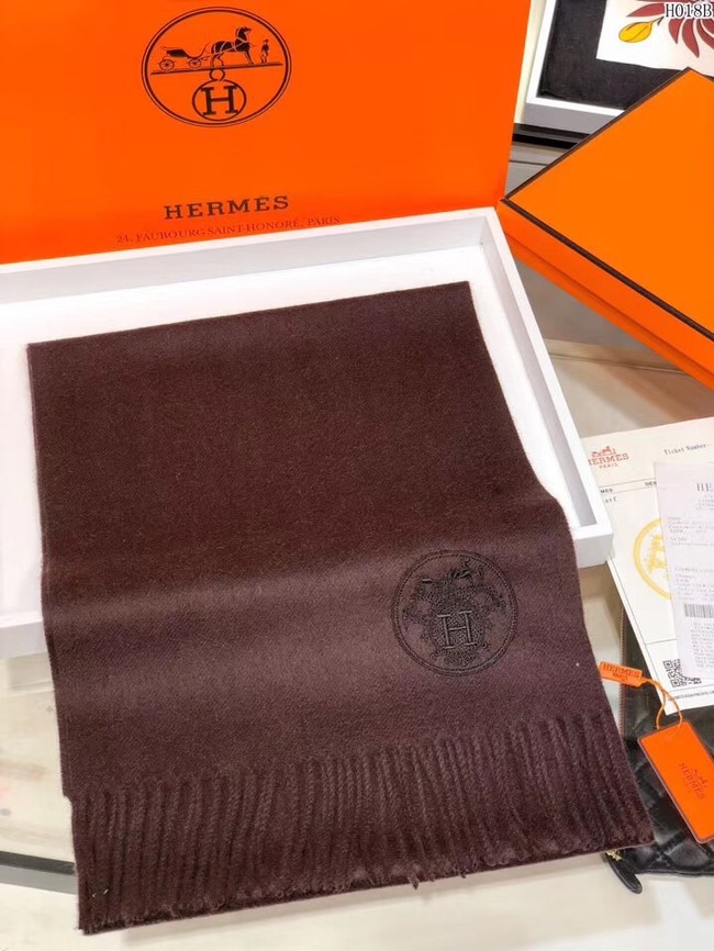 Hermes Cashmere scarf H2599 brown