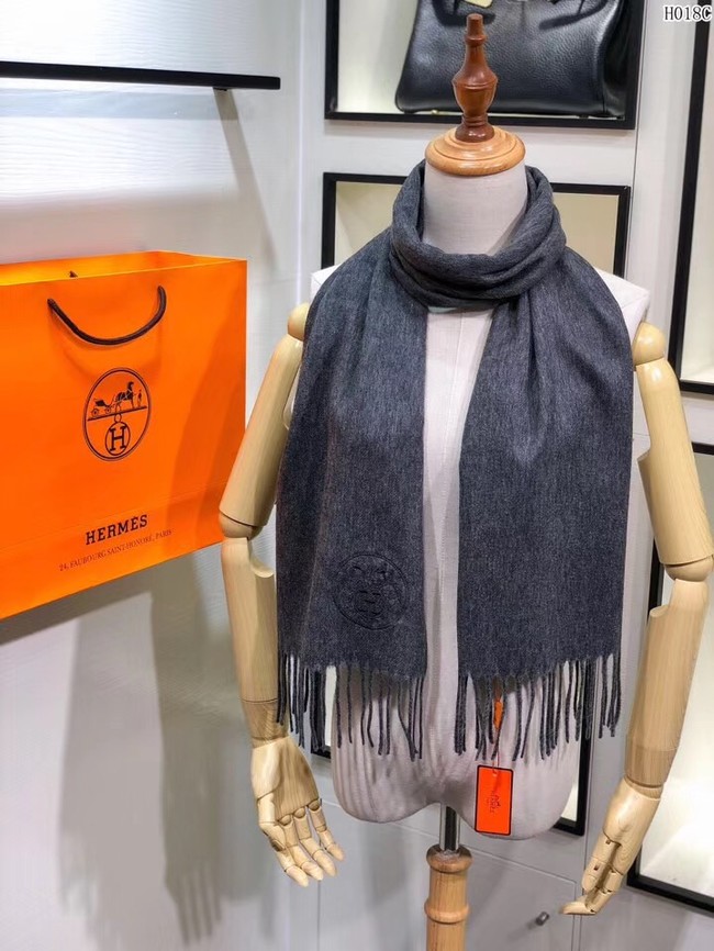 Hermes Cashmere scarf H2599 dark grey