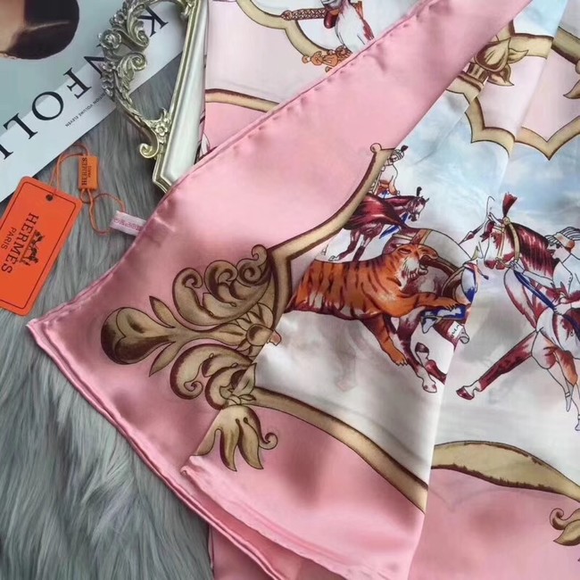 Hermes Scarf in silk twill with hand rolled edges H0032 pink