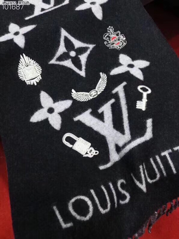 Louis vuitton Cashmere scarf LVS7760E black