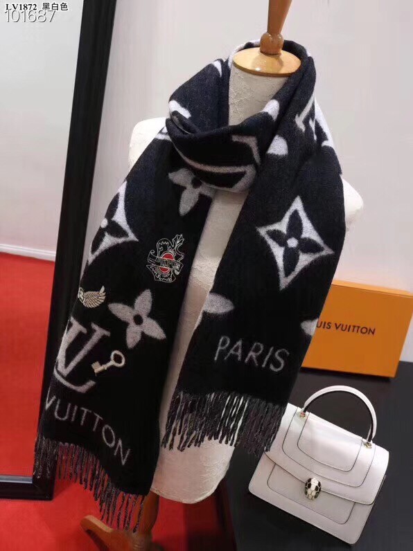 Louis vuitton Cashmere scarf LVS7760E black