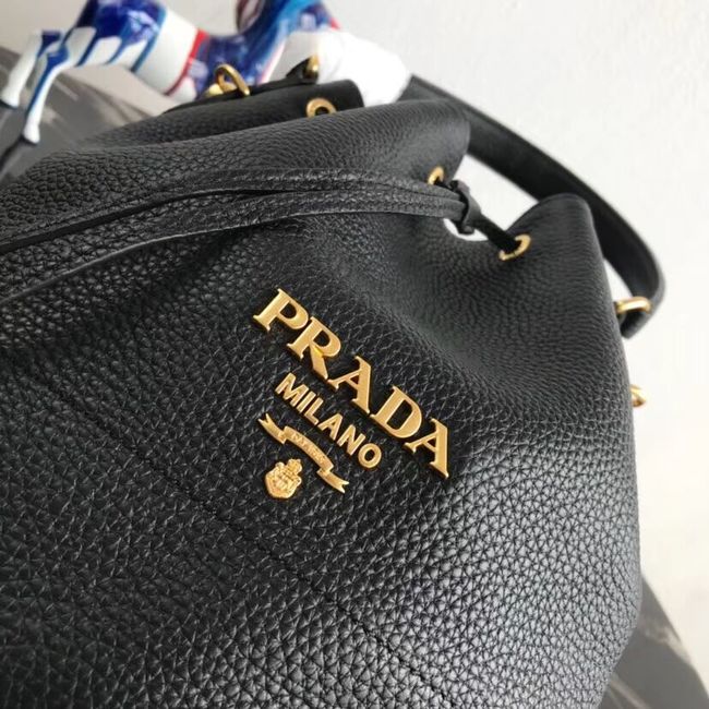 Prada Leather bucket bag 1BE018 black