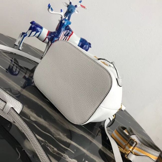 Prada Leather bucket bag 1BE018 white