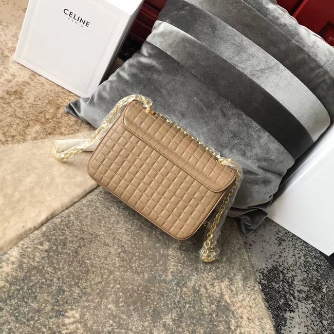 CELINE MEDIUM C BAG IN BICOLOUR QUILTED CALFSKIN CL87253 Camel