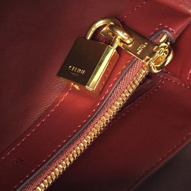 CELINE SMALL 16 BAG IN SATINATED CALFSKIN 188003 Burgundy