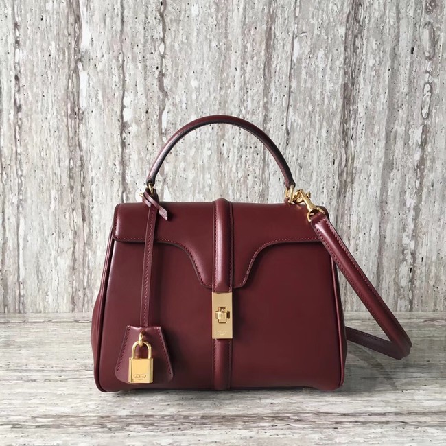 CELINE SMALL 16 BAG IN SATINATED CALFSKIN 188003 Burgundy