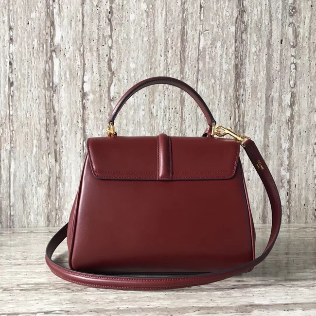 CELINE SMALL 16 BAG IN SATINATED CALFSKIN 188003 Burgundy