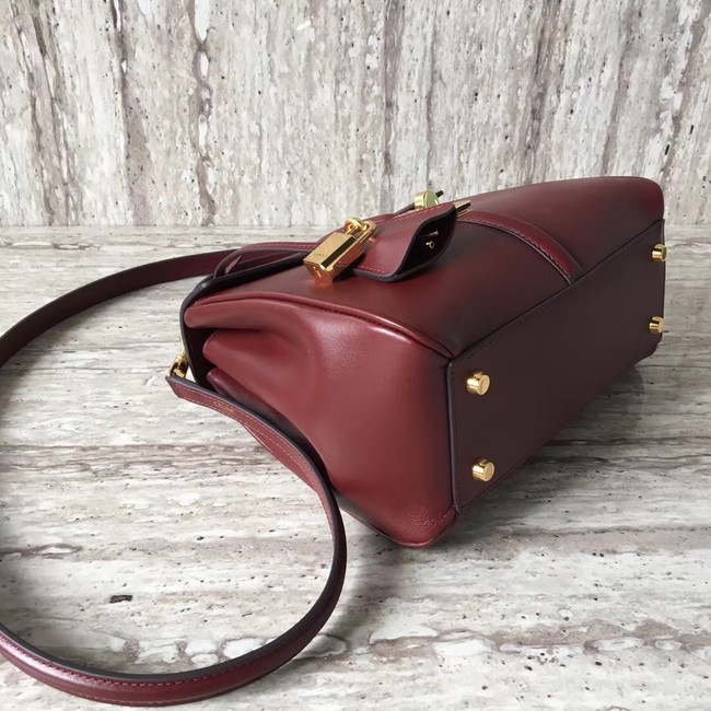 CELINE SMALL 16 BAG IN SATINATED CALFSKIN 188003 Burgundy