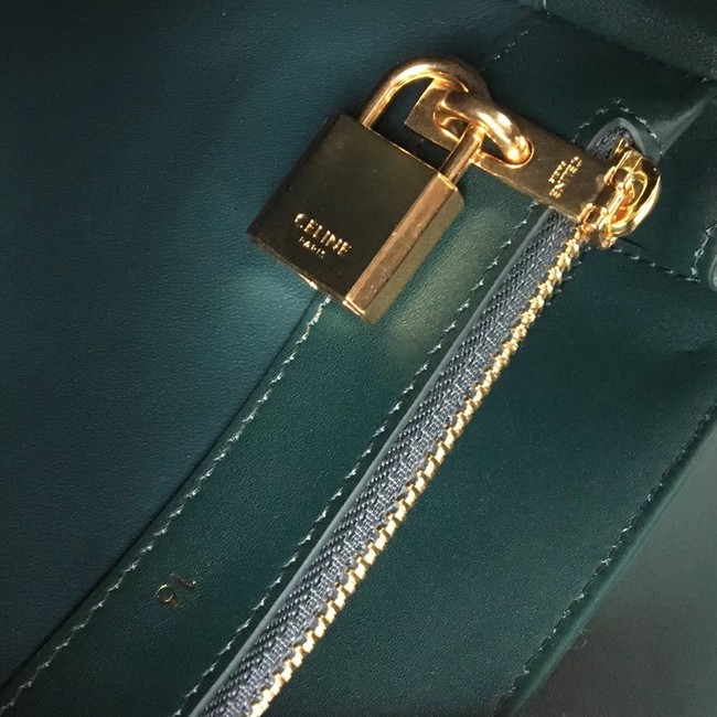 CELINE SMALL 16 BAG IN SATINATED CALFSKIN 188003 GREEN