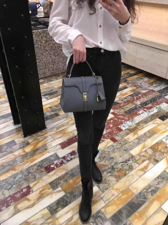 CELINE SMALL 16 BAG IN SATINATED CALFSKIN 188003 GREY