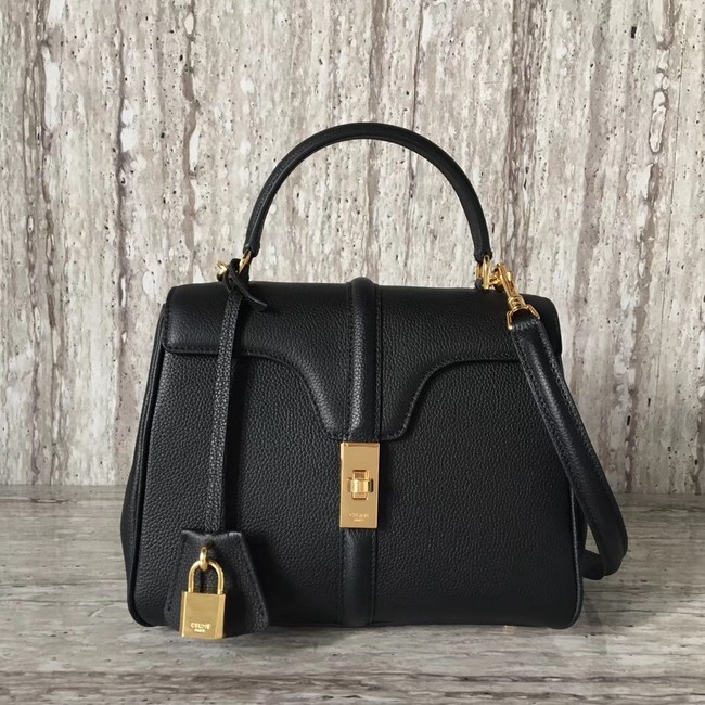 CELINE SMALL 16 BAG IN SATINATED CALFSKIN 188003 black