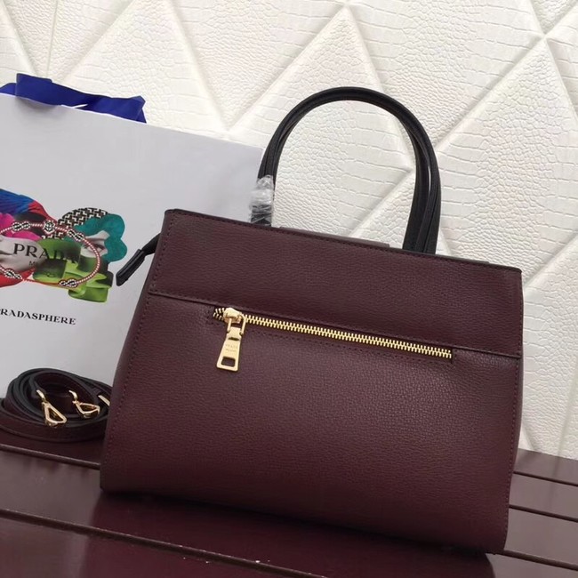 Prada Calf leather bag 13709 Burgundy