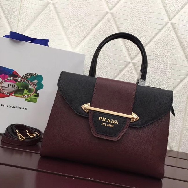 Prada Calf leather bag 13709 Burgundy