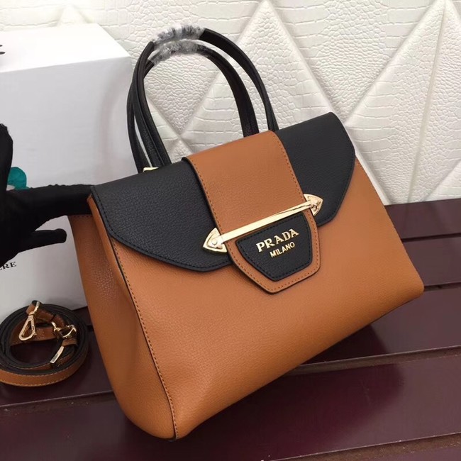 Prada Calf leather bag 13709 brown