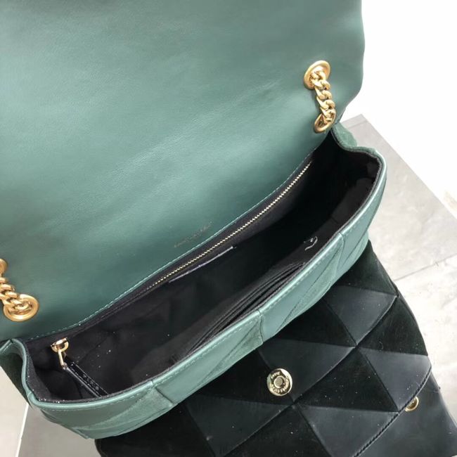 SAINT LAURENT Jamie leather quilted shoulder bag 515821 green