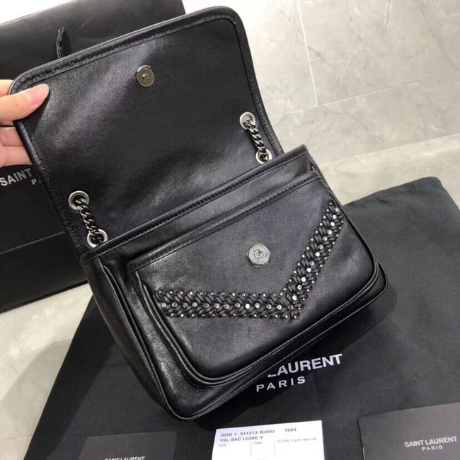 SAINT LAURENT Niki leather shoulder bag Y530337 black