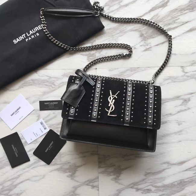 SAINT LAURENT leather shoulder bag Y550286 black