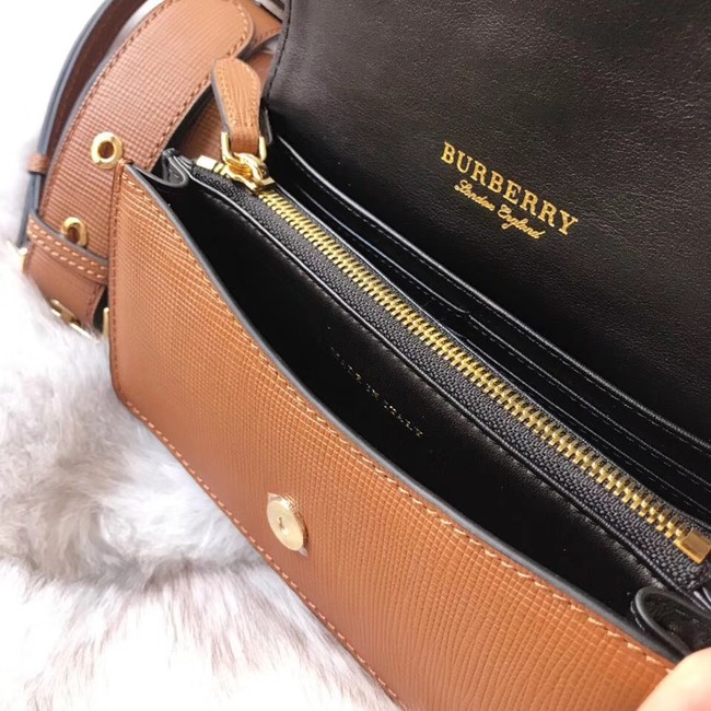 BURBERRY Hampshire vintage check leather cross-body bag 24581 brown