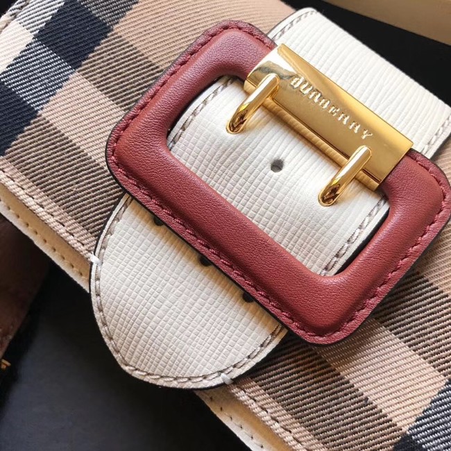 BURBERRY Hampshire vintage check leather cross-body bag 24581 white