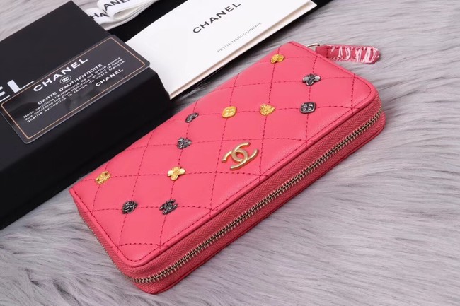 Chanel Lambskin & Gold-Tone Metal A81611 pink