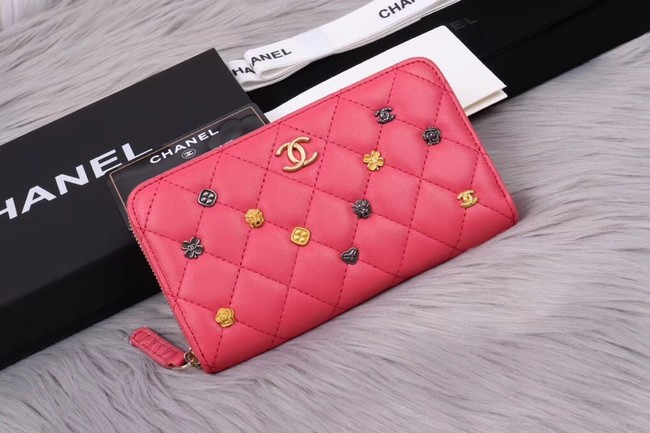 Chanel Lambskin & Gold-Tone Metal A81611 pink