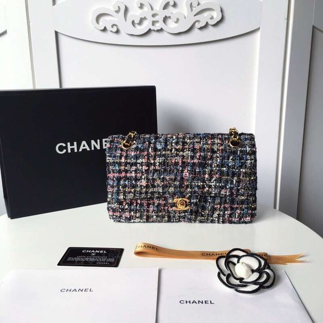 Chanel classic handbag Tweed Braid & Gold-Tone Metal A01112-3