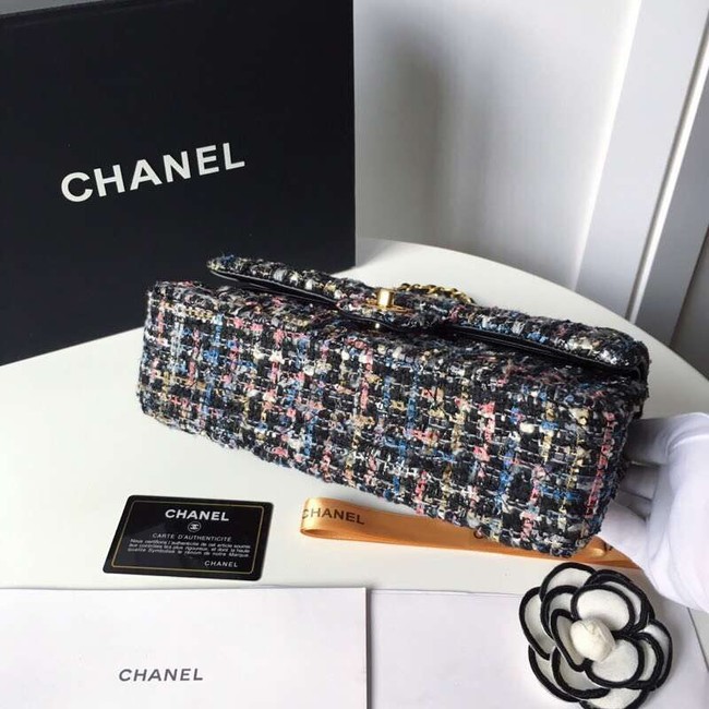 Chanel classic handbag Tweed Braid & Gold-Tone Metal A01112-3