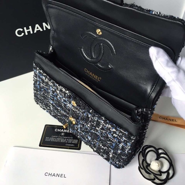 Chanel classic handbag Tweed Braid & Gold-Tone Metal A01112-4