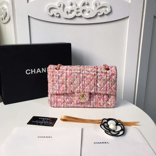 Chanel classic handbag Tweed Braid & Gold-Tone Metal A01112-5