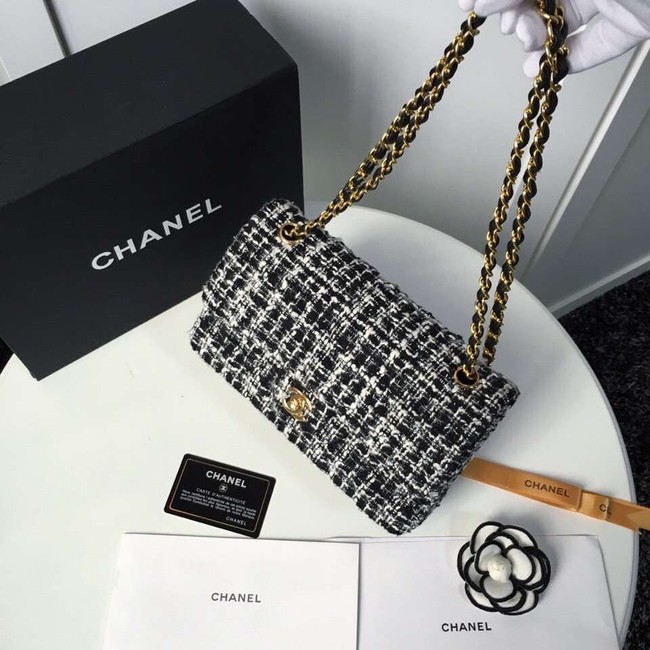 Chanel classic handbag Tweed Braid & Gold-Tone Metal A01112-6