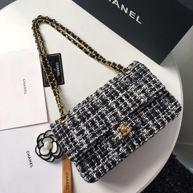 Chanel classic handbag Tweed Braid & Gold-Tone Metal A01112-6