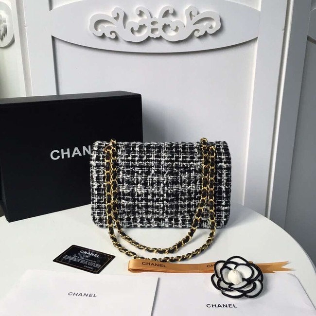 Chanel classic handbag Tweed Braid & Gold-Tone Metal A01112-6