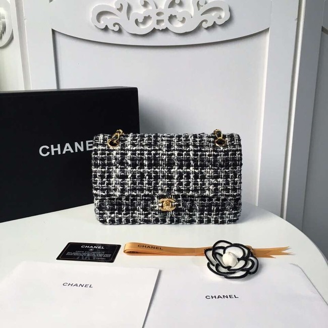 Chanel classic handbag Tweed Braid & Gold-Tone Metal A01112-6