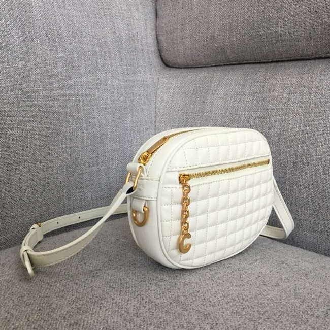 CELINE CROSS BODY SMALL C CHARM BAG IN QUILTED CALFSKIN 188363 WHITE