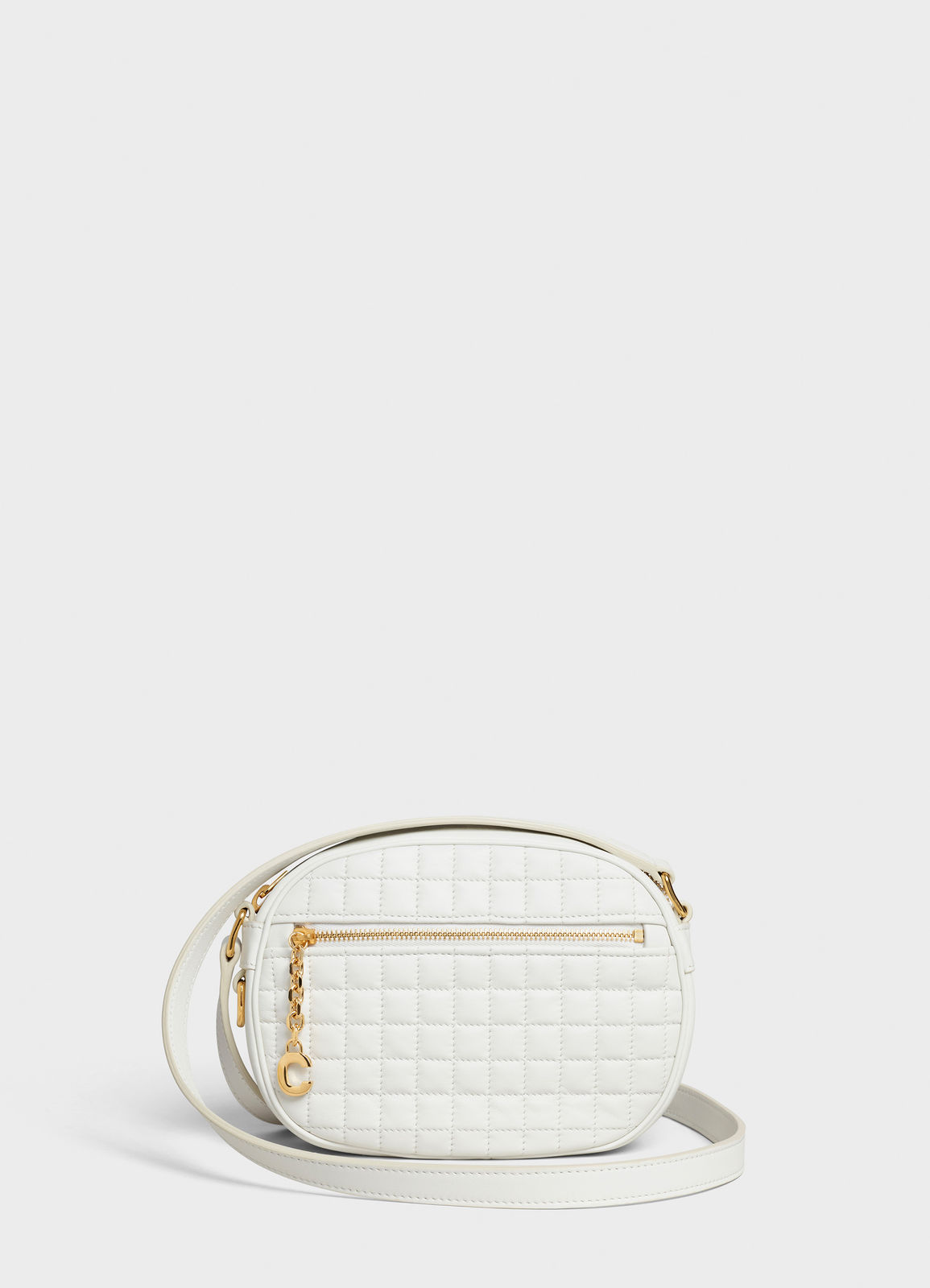 CELINE CROSS BODY SMALL C CHARM BAG IN QUILTED CALFSKIN 188363 WHITE